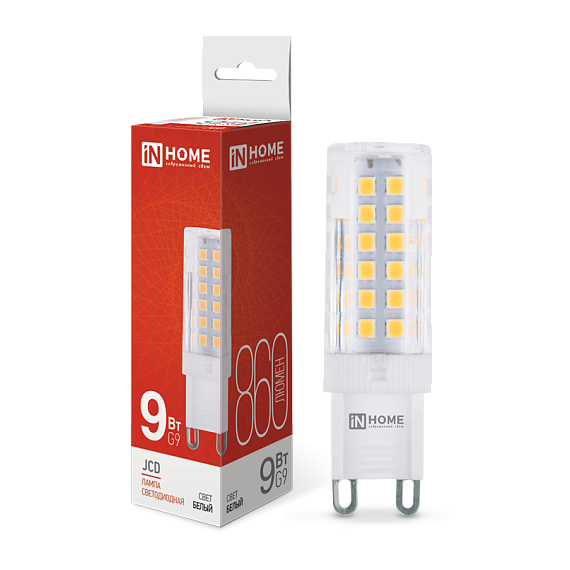 Лампа LED 9Вт G9 230В 4000К 860Лм IN HOME 6380
