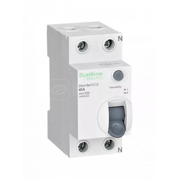 Выключатель дифф.тока (УЗО) Systeme Electric City9 Set 2п 40А 30мА тип АС 230В SE C9R36240 1701645