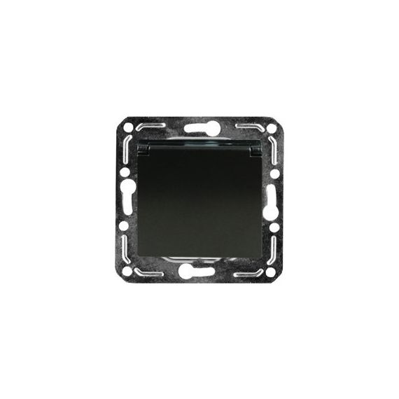 Розетка 1-мест.с зазем.и крышкой Volsten Magenta V01-14-R18-M Nero м-зм