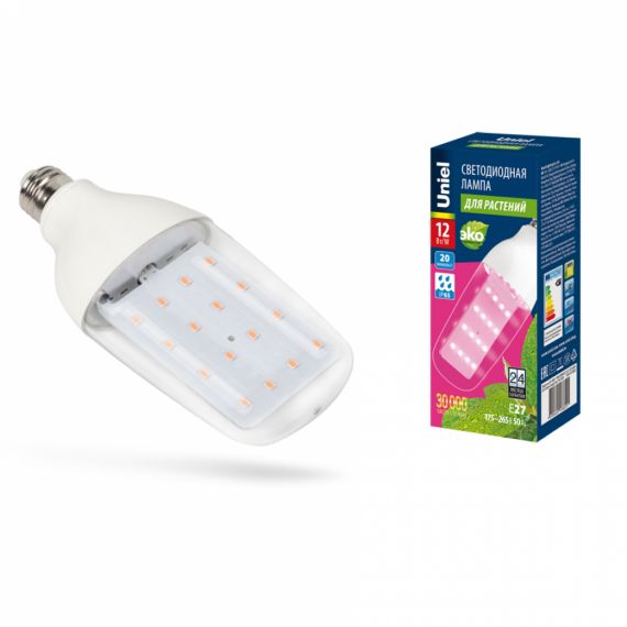 Лампа светод. LED-B82-12W/SPBR/E27/CL PLP33WH Uniel  UL-00007647