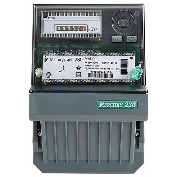 Счетчик "Меркурий 230 АМ01 1т3ф 5-60А
