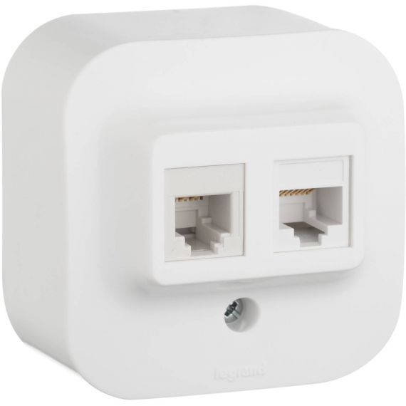 ЛЕГРАНД Розетка 1-м о/п двойн.RJ11+RJ45 кат.5eUTP QUTEO бел.
