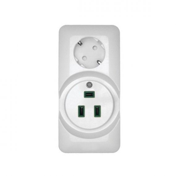 Розетка Schneider Electric Прима  двойная "евр"+для электроплит 16/32А 250В о/п белая RA32-211R-B