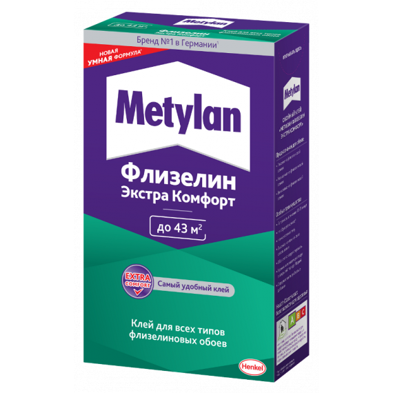Клей обойный Метилан Флизелин Экстра Комфорт 300г для стеклообоев 262462