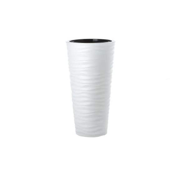 Кашпо Sahara Slim d40;h74см с вкладышем, белый арт. 2724-01 565054