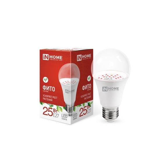 Лампа светодиодная LED-A65-ФИТО 25Вт 230В Е27 IN HOME 7712