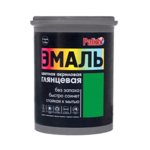 Эмаль акриловая глянцевая Palizh №606 1кг зеленый мох  11605618