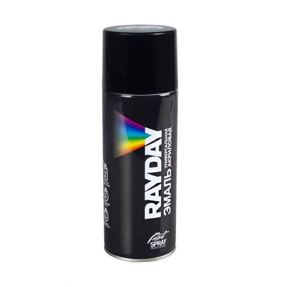 Эмаль аэроз. RAYDAY RAL 9005 черная глянцевая 520мл RD-077  223223