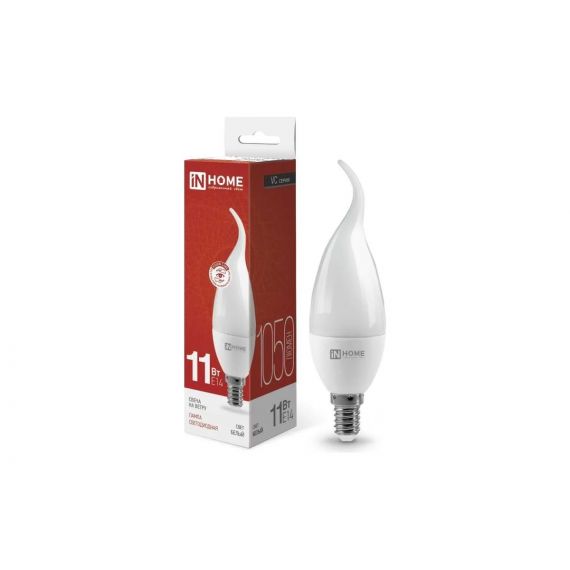 Лампа светодиодная LED-СВЕЧА НА ВЕТРУ-VC 11Вт 230В Е14 4000К 1050Лм IN HOME 30470