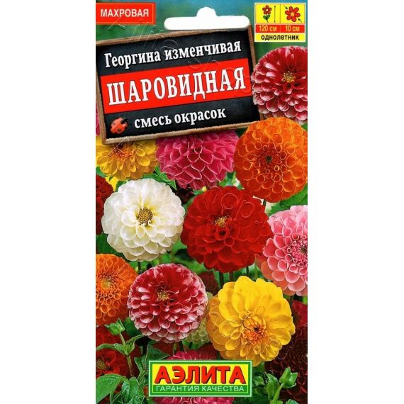 Семена АЭЛИТА Георгина Шаровидная 0,2г смесь