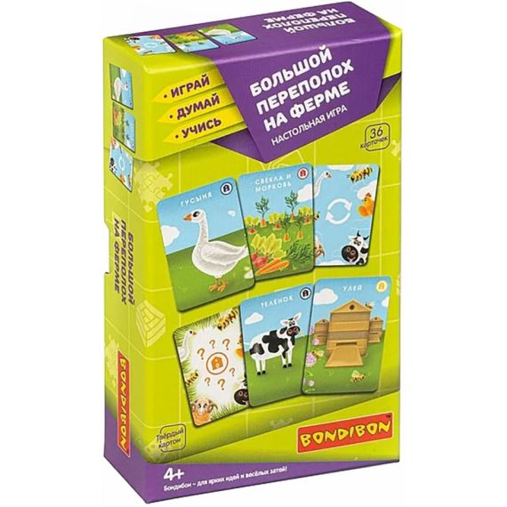 Настольная игра Bondibon "Большой переполох на ферме"