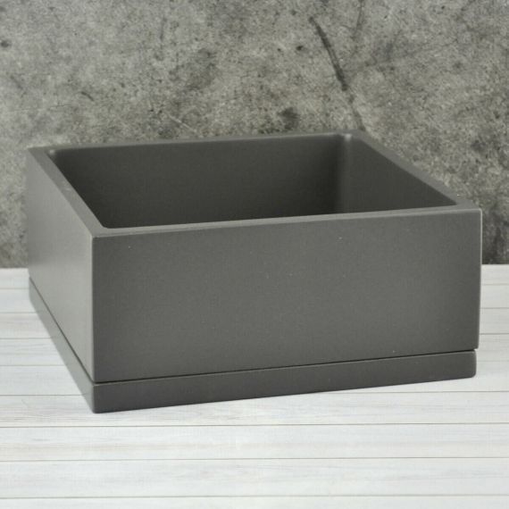 Горшок Кубик Графит низкий 20*20/h9см   NK50/8