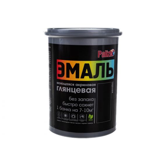 Эмаль акриловая глянцевая Palizh №608 1кг черная  11605622