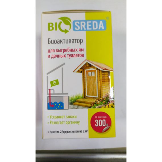 Биоактиватор BIOSREDA д/дачных туалетов и выгреб.ям 300гр 6*12 пакетиков