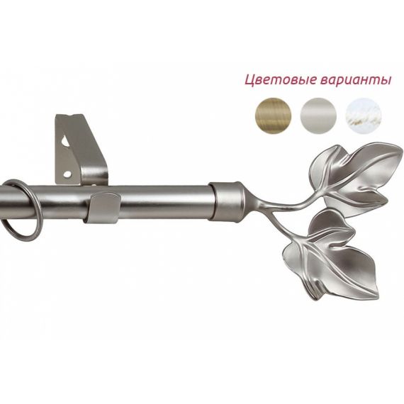 Карниз ков. раздвижной 1-но ряд лист 1,6-3,0 серебро-матов 16*19мм