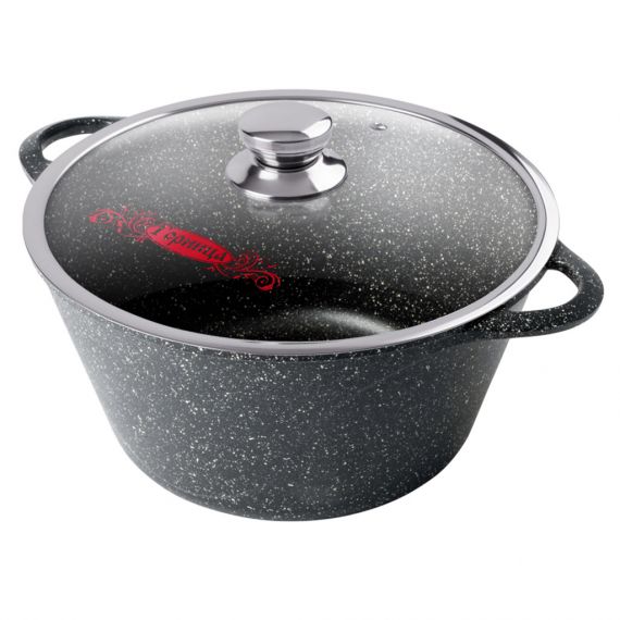 Кастрюля алюминий, антипригарное покрытие, 3 л, с крышкой, крышка стекло, Горница, Гранит, к2433аг
