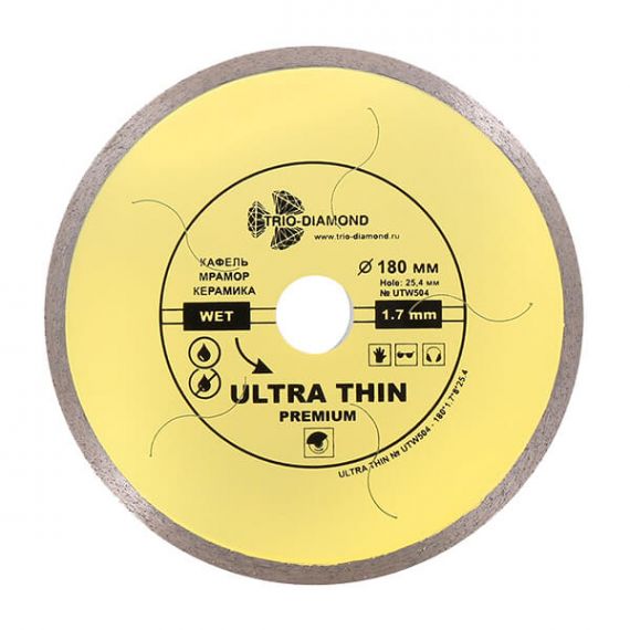 Диск алмазный 180*25,4*1,7мм UTW504 TRIO-DIAMANT