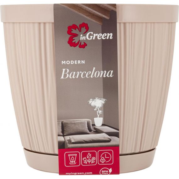 Горшок для цветов InGreen Barcelona D155 1,8л Молочный шоколад ING623010047