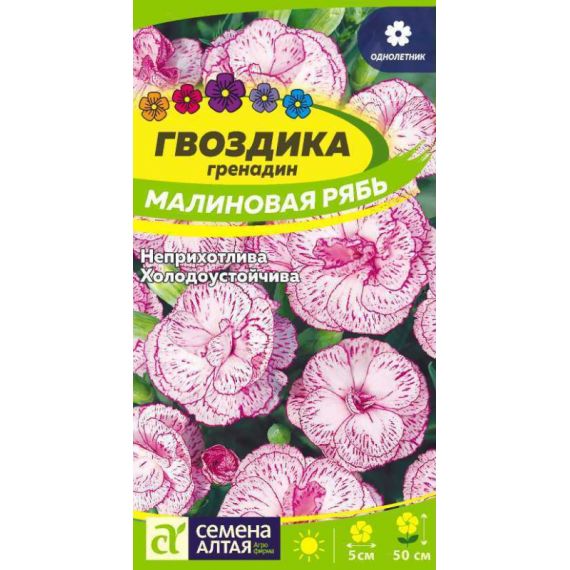 Семена Алтая Гвоздика гренадин Малиновая рябь 0,1г