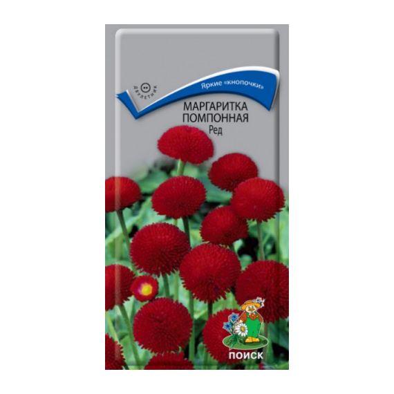Семена Поиск Маргаритка помпонная Ред 0,05г