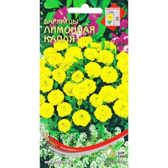 Семена Дом Семян Бархатцы Лимонная капля 90шт
