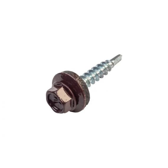 Саморезы кровельн.4,8*38 RAL8017 шок.коричн. 250шт