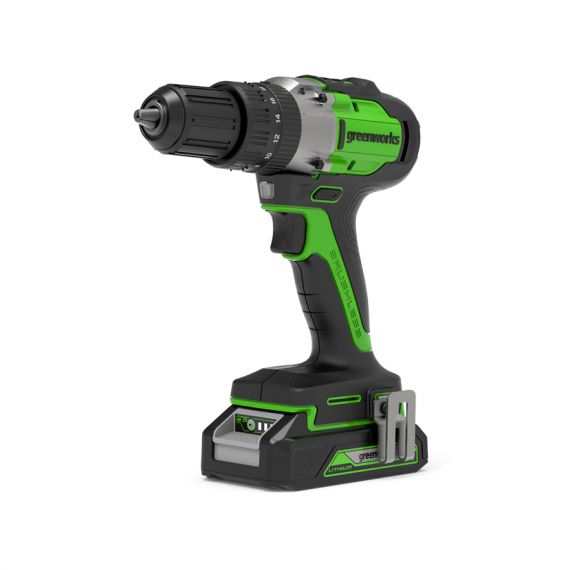Дрель-шуруповерт аккумуляторная ударная Greenworks Арт. 3704107UA, 24V