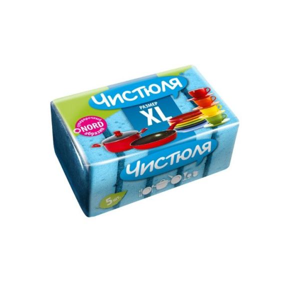 Губки поролоновые Чистюля 5шт. XL