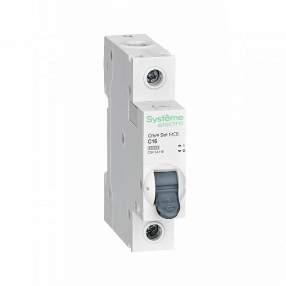 Автомат. выключатель Systeme Electric City9 Set 1п C 16А 4.5кА 230В SE C9F34116  1701559