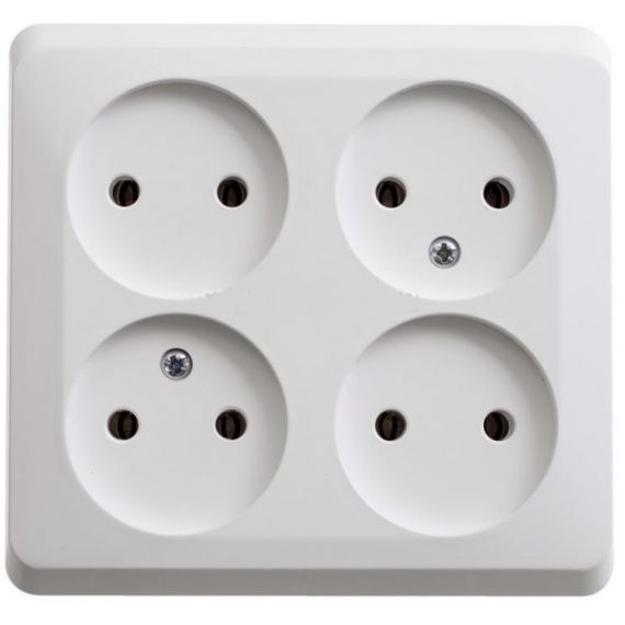 ОЛИМП Розетка 4м. б/з квадрат белая 16А о/у  1164/45338