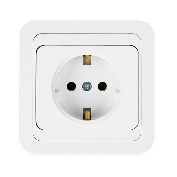 МИМОЗА Розетка 1гн.с/з белая (керамика)  12008/15287 МИМОЗА Розетка 1гн.с/з белая (керамика)  12008/15287