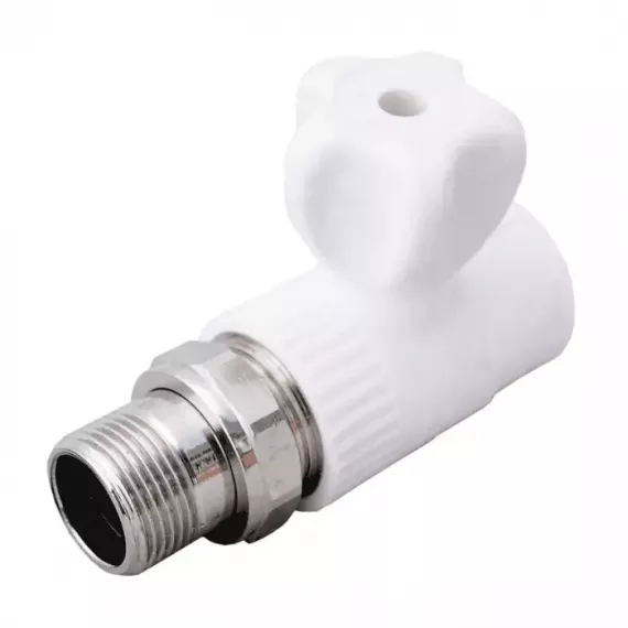 Кран шаровой PP-R белый Дн 20х1/2" НР прямой для радиатора VALFEX 10149020/ 007-7675, изображение 2 Кран шаровой PP-R белый Дн 20х1/2" НР прямой для радиатора VALFEX 10149020/ 007-7675, изображение 2