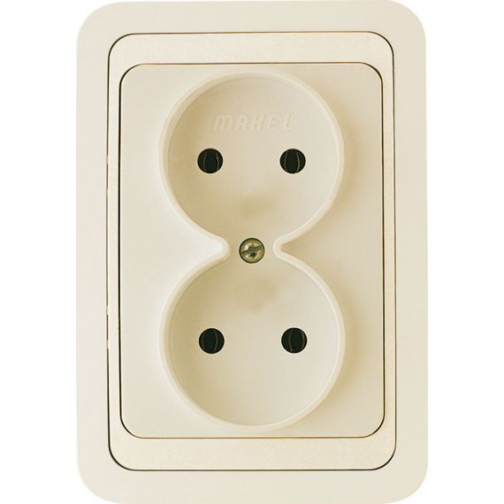 МИМОЗА Розетка 2гн.б/з кремовая 07539
