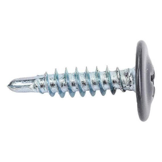 Саморезы с прессшайбой 4,2*19 сверло (серый графит) RAL7024