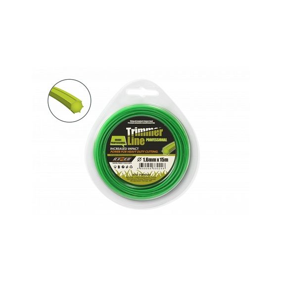 Леска триммерная 1,6*15м семиуг. Rezer PROF  03.007.00070