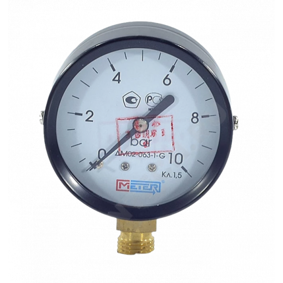Манометр радиальный ДМ02-63-1-0-0,6МПа 0-6бар Дк63 G1/4  011-0600