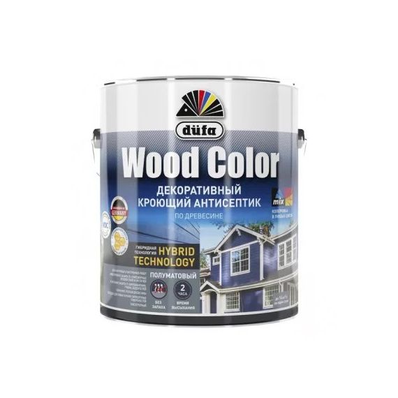 Кроющий антисептик Dufa Wood color белый 2,4л  13160
