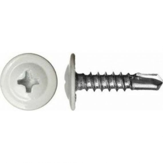 Саморезы с прессшайбой 4,2*16 сверло (белые) RAL9003 149177