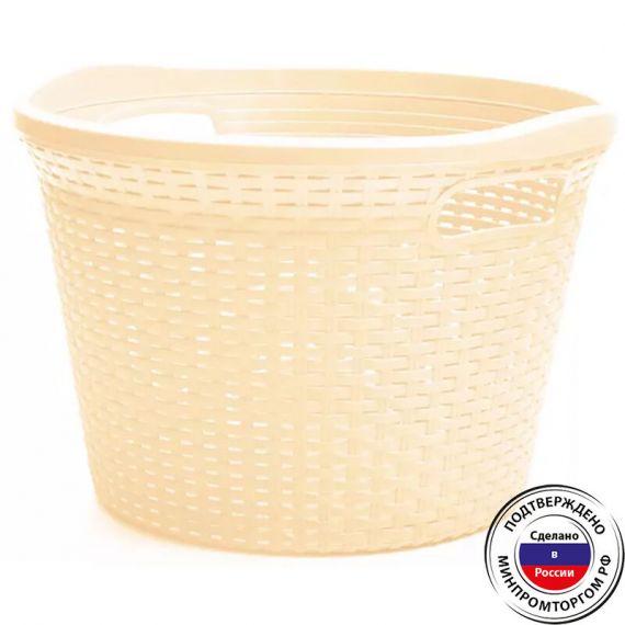 Корзина для белья АРТЛАЙН круглая 30л ПОЛИМЕРБЫТ с497, изображение 2