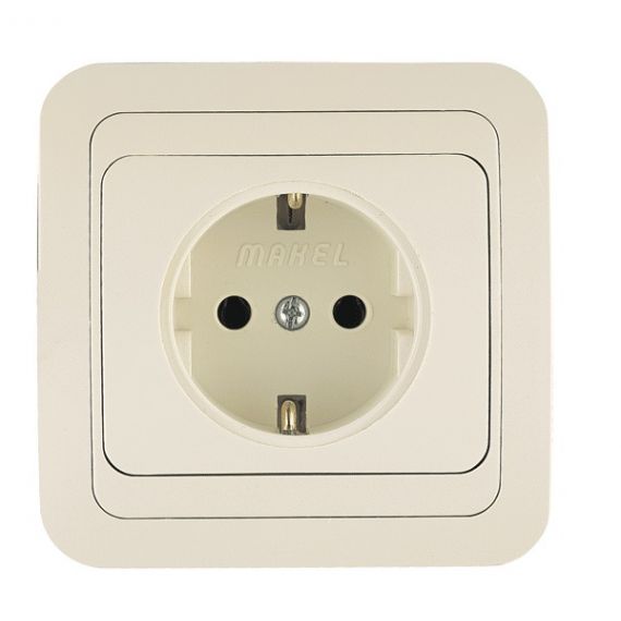 МИМОЗА Розетка 1гн.с/з кремовая