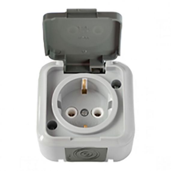 Розетка 1-м о/п IP54 серый Пралеска Аква РА16-297 (03) Розетка 1-м о/п IP54 серый Пралеска Аква РА16-297 (03)