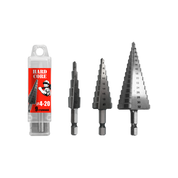 Сверло ступенчатое по металлу 6-35мм Hardcore  142635