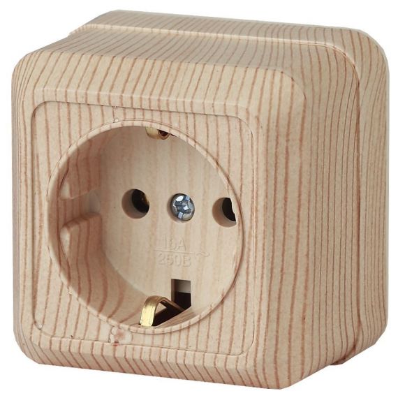 Розетка 1м з/к о/у сосна "Олимп" Розетка 1м з/к о/у сосна "Олимп"