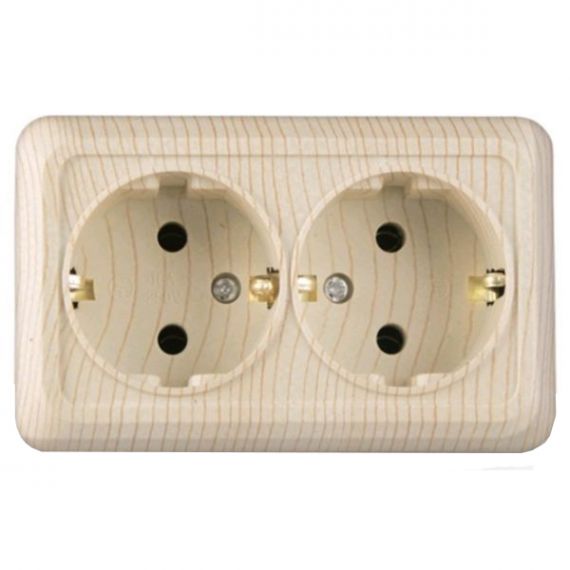 Розетка 2м з/к о/у сосна "Олимп" Розетка 2м з/к о/у сосна "Олимп"