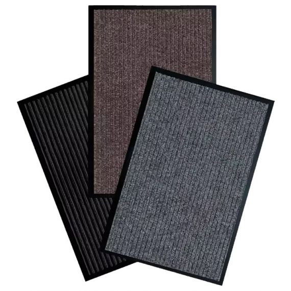 Коврик влаговпитывающий, ребристый, Sunstep 90*150см, цвет коричневый 35-072