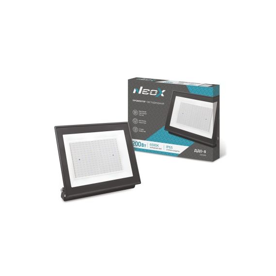Прожектор светодиодный ДДО-8 200Вт 230В 6500К 20000Лм 100лм/Вт IP65 черный NEOX	7110
