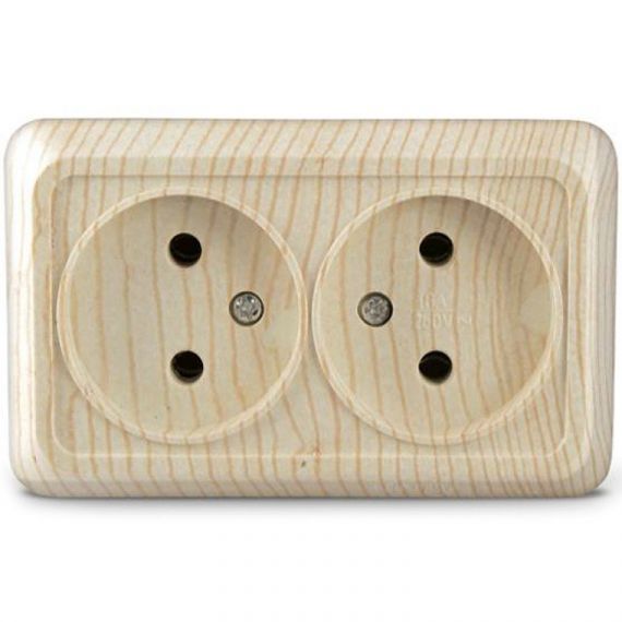 Розетка 2м о/у сосна "Олимп" Розетка 2м о/у сосна "Олимп"