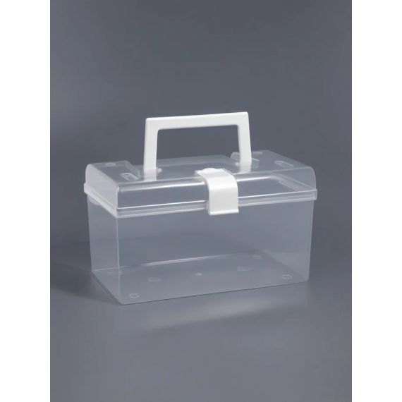 Бокс для хранения мелочей, с ручкой, 19.5×12×11 см, прозрачный  10516182