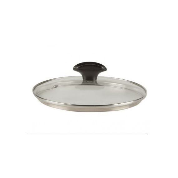 Крышка с ручкой 22мм стеклянная с метал. ободком 4722