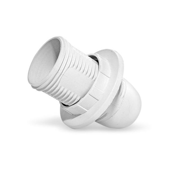 Патрон Е14 с приж.кольцом белый